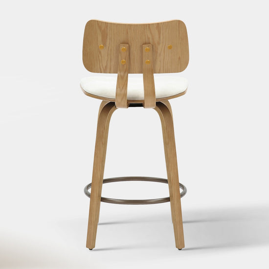 Hoft Home Zaki Counter Stool, Beige and Natural - 203-581BG
