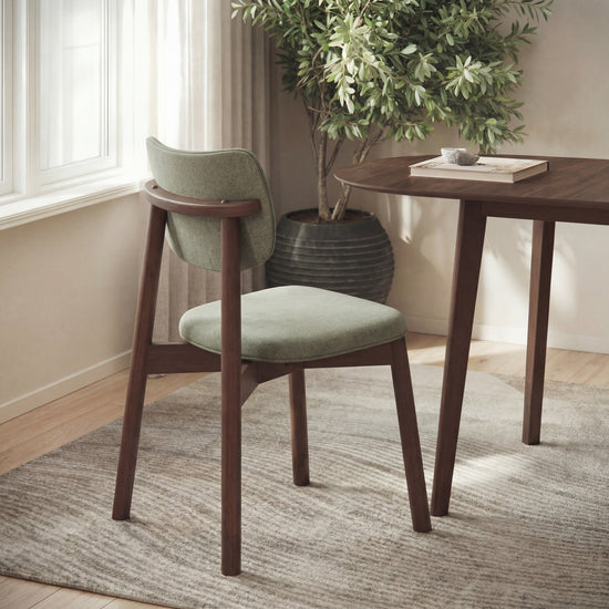 Hoft Home Maia Dining Chair, Fern Green and Walnut - MAIA-GREEN