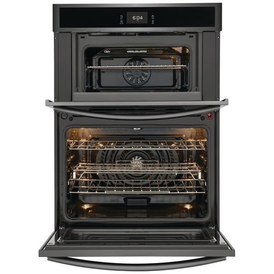 Frigidaire 30 Inch Microwave Wall Oven Combo, Smudge-Proof Black Stainless Steel - GCWM3067AD