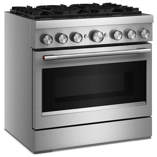 KitchenAid 36 Inch 6-Burner Commercial-Style Dual Fuel Range, Stainless Steel - KFDS936SSS
