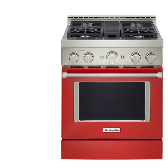 KitchenAid 30 Inch Commercial Style Gas Range with 4 Burners - KFGC500JPA
