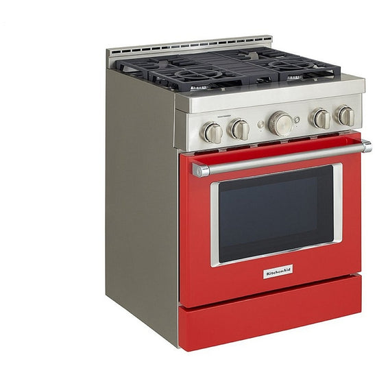 KitchenAid 30 Inch Commercial Style Gas Range with 4 Burners - KFGC500JPA