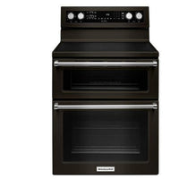 KitchenAid 30 Inch Double Oven Electric Range, 6.7 Cu. Ft. - YKFED500EBS