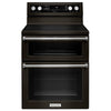 KitchenAid 30 Inch Double Oven Electric Range, 6.7 Cu. Ft. - YKFED500EBS