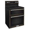 KitchenAid 30 Inch Double Oven Electric Range, 6.7 Cu. Ft. - YKFED500EBS