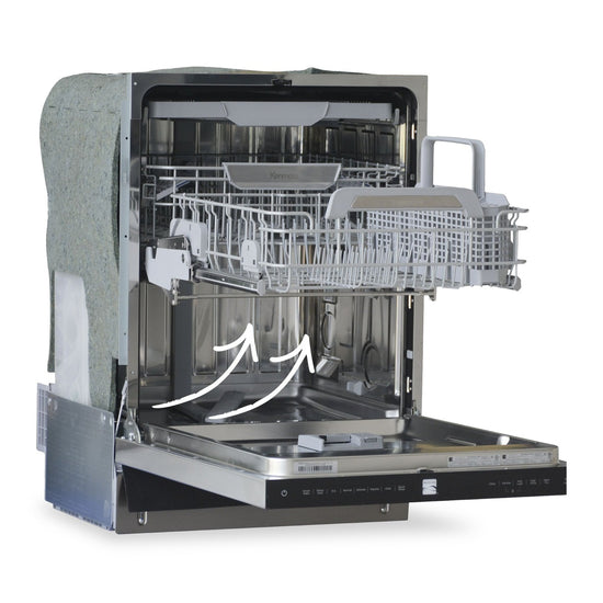 Kenmore 24 Inch Built-In Dishwasher with Front Controls, Stainless Steel - KKDW3RPHLIFT-45SS