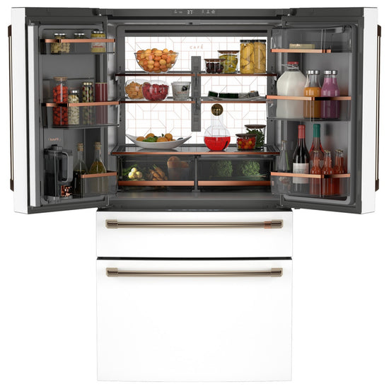 Café 23.2 Cu. Ft. Smart Counter-Depth 4-Door French Door Refrigerator, Matte White - CJE23DP4WW2