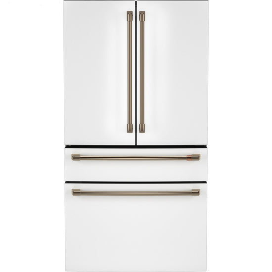 Café 23.2 Cu. Ft. Smart Counter-Depth 4-Door French Door Refrigerator, Matte White - CJE23DP4WW2