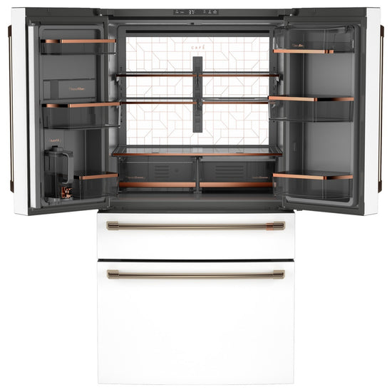 Café 23.2 Cu. Ft. Smart Counter-Depth 4-Door French Door Refrigerator, Matte White - CJE23DP4WW2