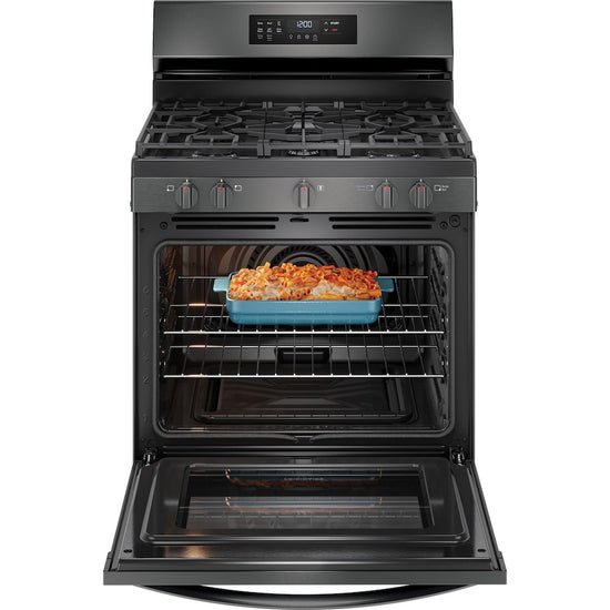 Frigidaire 30 Inch Gas Range with Air Fry, Black Stainless Steel - FCRG3083ADE