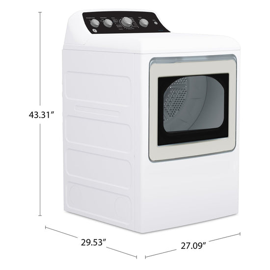 GE 7.2 Cu. Ft. Electric Dryer with SaniFresh Cycle, White - GTD49EBMROWS