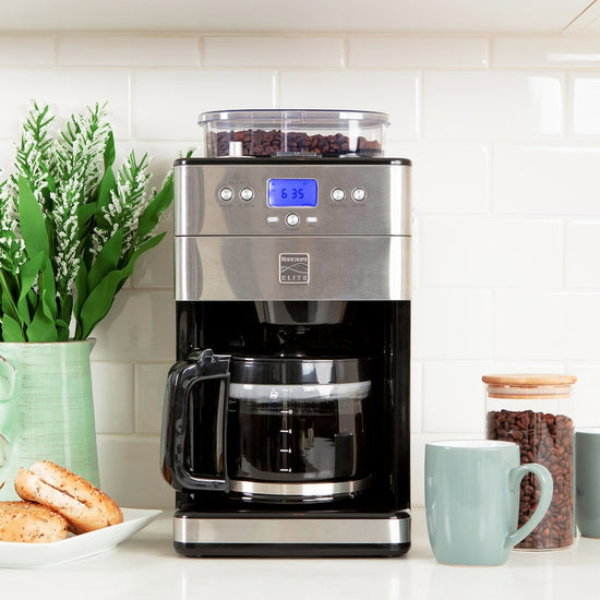 Kenmore Elite Grind and Brew Coffee Maker with Burr Grinder, 12 Cup - KKECMGBSS