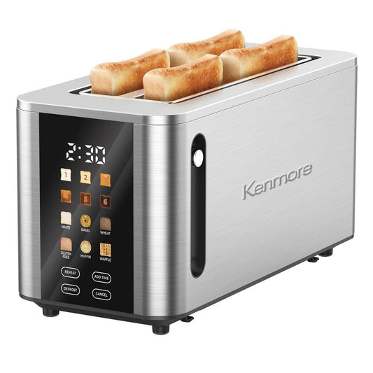 Kenmore 1400W 4-Slice Long Slot Toaster with Color Touchscreen - KKTS4SD-SS