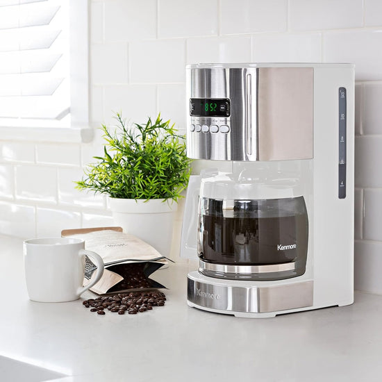 Kenmore 12 Cup Programmable Drip Coffee Maker, White - KKCM12W