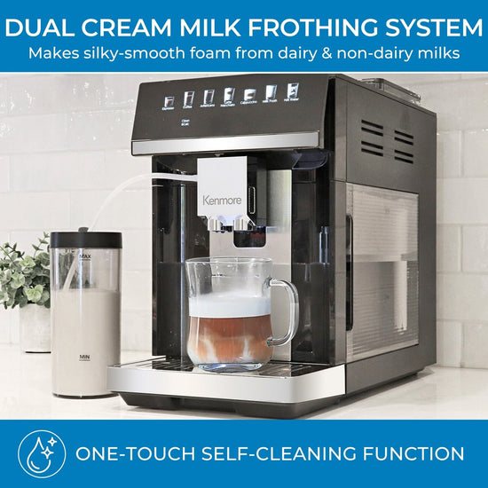 Kenmore Super Automatic Espresso Coffee Machine, Dual Cream System - KKSACM-B