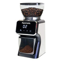 Kenmore 6 oz Stainless Steel Conical Burr Grinder with LED Display - KKCBGDB