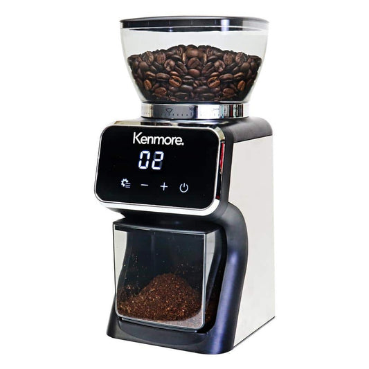 Kenmore 6 oz Stainless Steel Conical Burr Grinder with LED Display - KKCBGDB