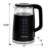 Kenmore 1.7L Double-Walled Glass Electric Kettle with Digital Temperature Control, Black - KKTKDB 1.7 L