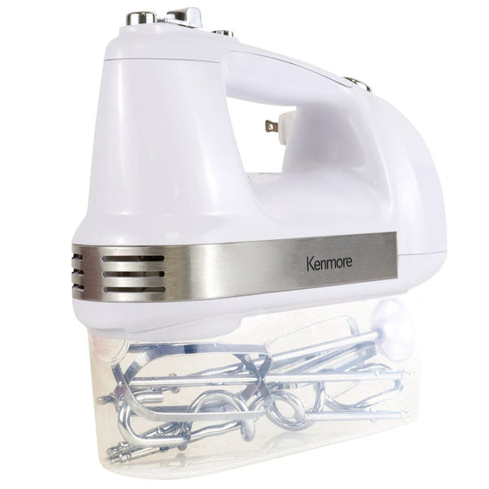 Kenmore 5-Speed Hand Mixer with Accessories, White, 250W - KKHM5
