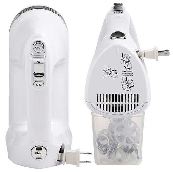 Kenmore 5-Speed Hand Mixer with Accessories, White, 250W - KKHM5