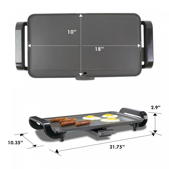 Kenmore 10 x 18 Non-Stick Electric Griddle, Grey - KKNSEGGrey