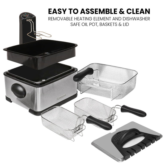 Kenmore Deep Fryer with 3 Baskets, 1700W - KKDF3B