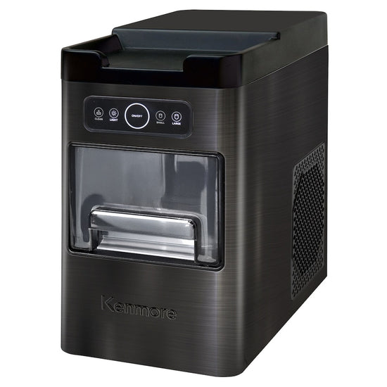Kenmore 26 lb/24 hr Front-Load Countertop Ice Maker, Black Stainless Steel - KKIMBF-26SS