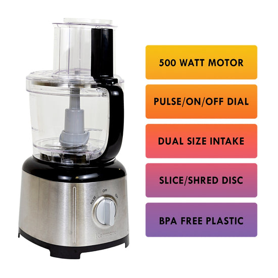 Kenmore 11-Cup Food Processor, Stainless Steel and Black - KKFP11CBlack