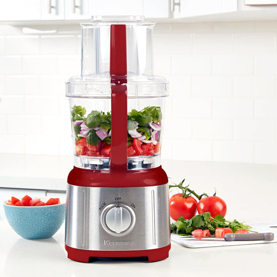 Kenmore 11-Cup Food Processor and Vegetable Chopper, Red/Silver - KKFP11CRed