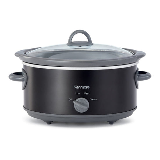 Kenmore 5 Qt Slow Cooker, Black and Gray - KKSC5Q B