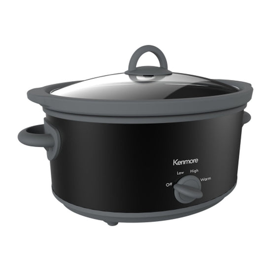 Kenmore 5 Qt Slow Cooker, Black and Gray - KKSC5Q B