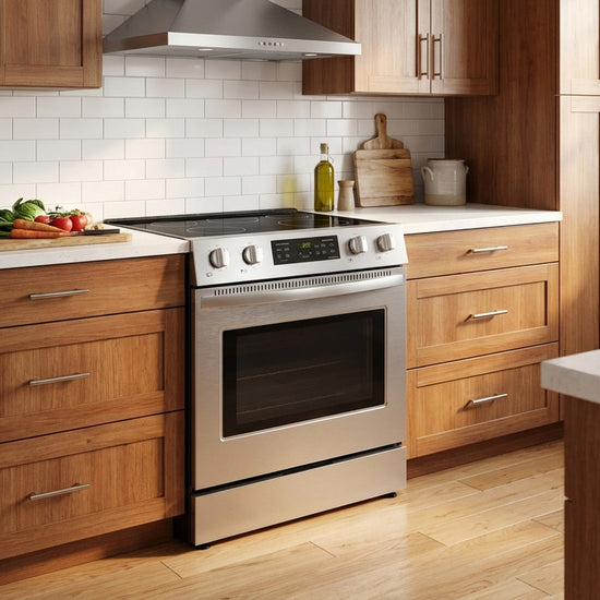 Kenmore 30 Inch Slide-In Electric Range with 5.0 cu. ft. Capacity, Stainless Steel - KKFTR5.0-FCAFC-SS
