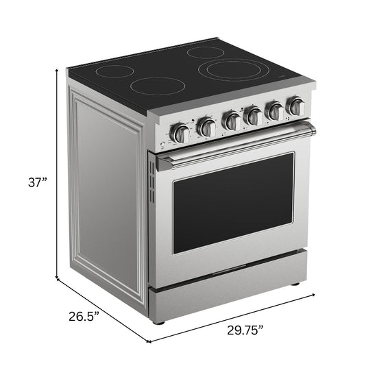 Kenmore 30 Inch Front Control Electric Range with True Convection and Air Fry, Stainless Steel - KKPROERFC30X5-AFC