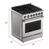 Kenmore Pro 30 Inch Front Control Gas Range with 5.0 cu. ft. Capacity, Stainless Steel - KKPROGRFC30X5-AFC