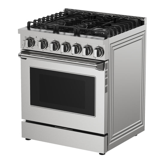 Kenmore Pro 30 Inch Front Control Gas Range with 5.0 cu. ft. Capacity, Stainless Steel - KKPROGRFC30X5-AFC