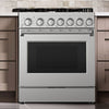 Kenmore Pro 30 Inch Front Control Gas Range with 5.0 cu. ft. Capacity, Stainless Steel - KKPROGRFC30X5-AFC