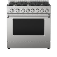 Kenmore Pro 36 Inch Front Control Gas Range with 6.2 cu. ft. Oven Capacity, Stainless Steel - KKPROGRFC36X6.2-AFC