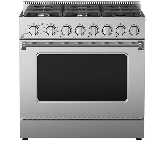 Kenmore Pro 36 Inch Front Control Gas Range with 6.2 cu. ft. Oven Capacity, Stainless Steel - KKPROGRFC36X6.2-AFC