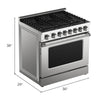 Kenmore Pro 36 Inch Front Control Gas Range with 6.2 cu. ft. Oven Capacity, Stainless Steel - KKPROGRFC36X6.2-AFC