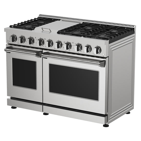 Kenmore Pro 48 Inch Dual Oven Gas Range with True Convection and Air Fry - KKPROGRFC48X7.6-AFC