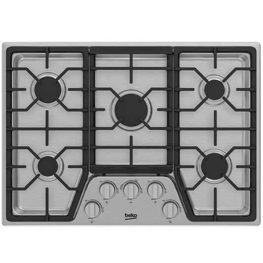 Beko 30 Inch Built-In Gas Cooktop with 5 Burners - BCTG30500SS