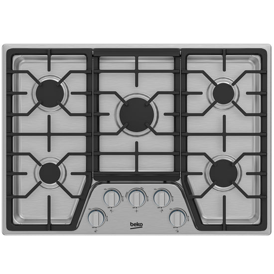 Beko 30 Inch Built-In Gas Cooktop with 5 Burners - BCTG30500SS