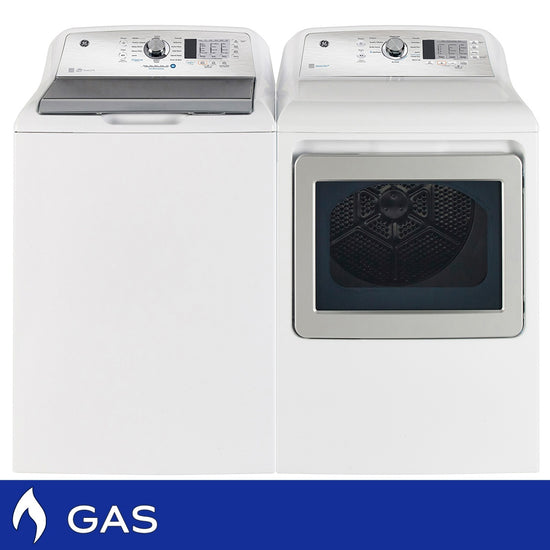 GE 5.3 cu ft Top Load Washer & 7.4 cu ft Gas Dryer Bundle - V100558
