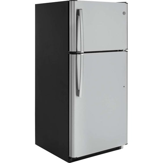 GE 18 Cu. Ft. Top-Freezer Refrigerator, Stainless Steel - GTS18FSLKSS