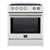 Forno Leonardo Espresso 30-Inch Slide-In White Induction Range - FFSIN0982-30WHT