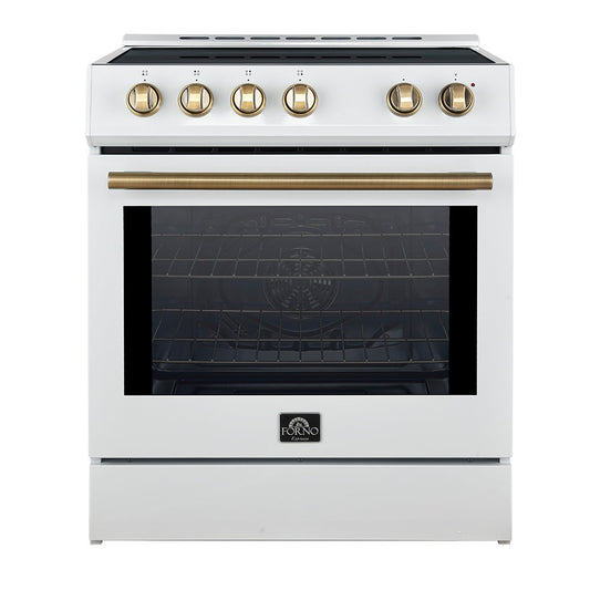 Forno Leonardo Espresso 30-Inch Slide-In White Induction Range - FFSIN0982-30WHT