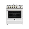 Forno Leonardo Espresso 30 in. White Slide-in Gas Range, 5 Burners - FFSGS1116-30WHT