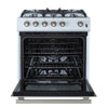 Forno Leonardo Espresso 30 in. White Slide-in Gas Range, 5 Burners - FFSGS1116-30WHT