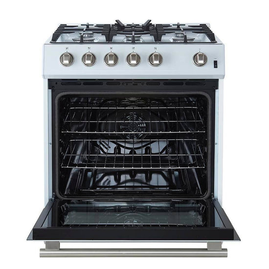 Forno Leonardo Espresso 30 in. White Slide-in Gas Range, 5 Burners - FFSGS1116-30WHT