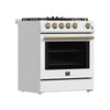 Forno Leonardo Espresso 30 in. White Slide-in Gas Range, 5 Burners - FFSGS1116-30WHT